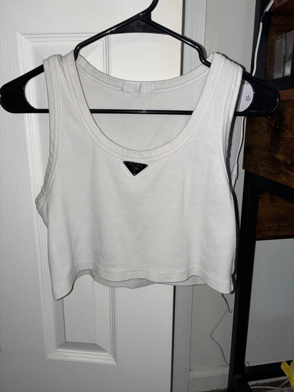 Prada White Cropped Tank Top